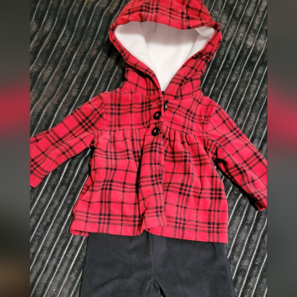 Cozy 3mo Outfit By Carters. NWOT. Smole Free Home. Red Plaid